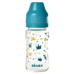Biberon Verre Col Large 240Ml Blue