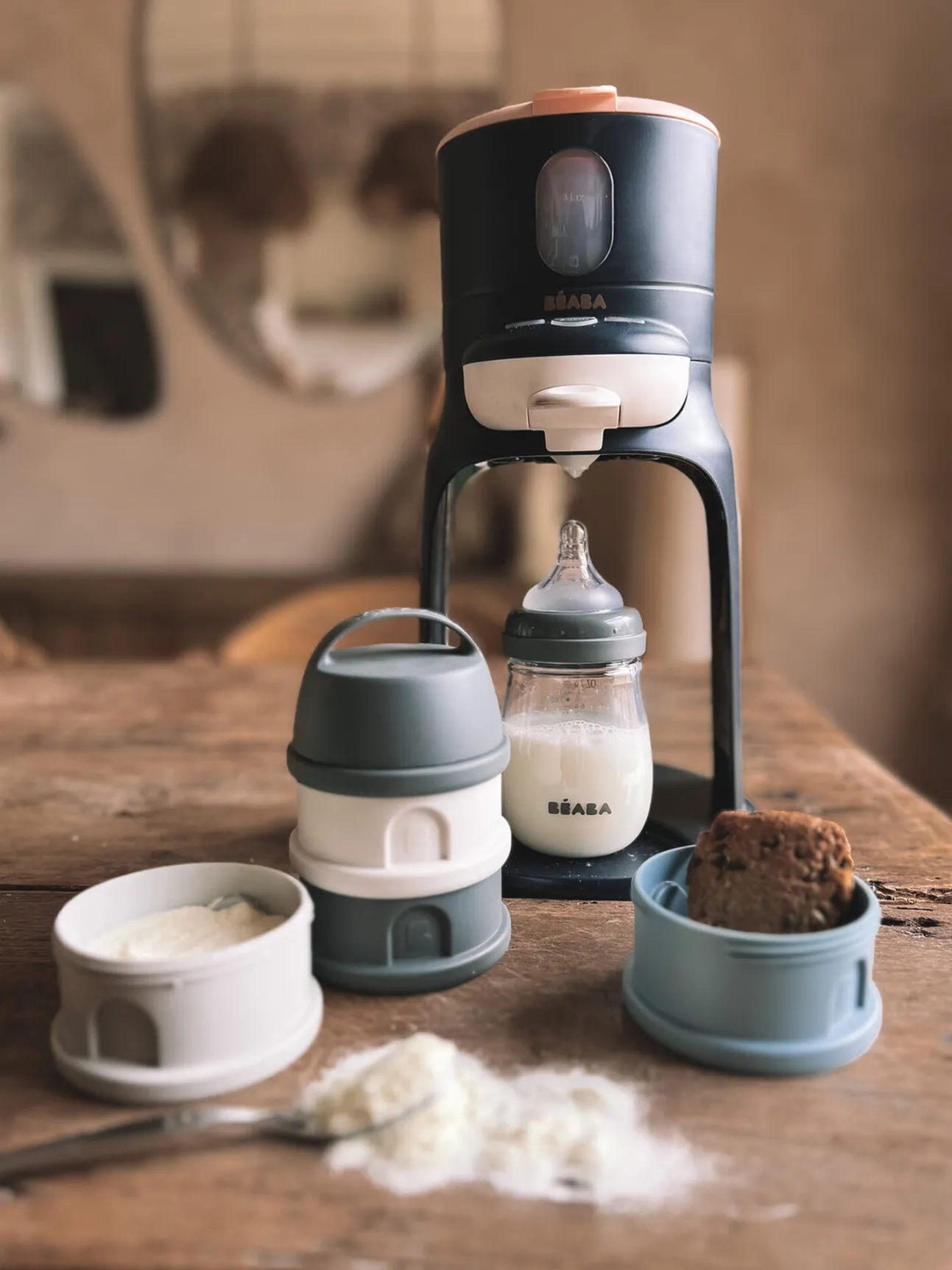 Boite Doseuse 4 Compartiments Mineral Grey / Blue