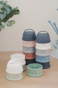 Boite Doseuse 4 Compartiments Mineral Grey /Pink