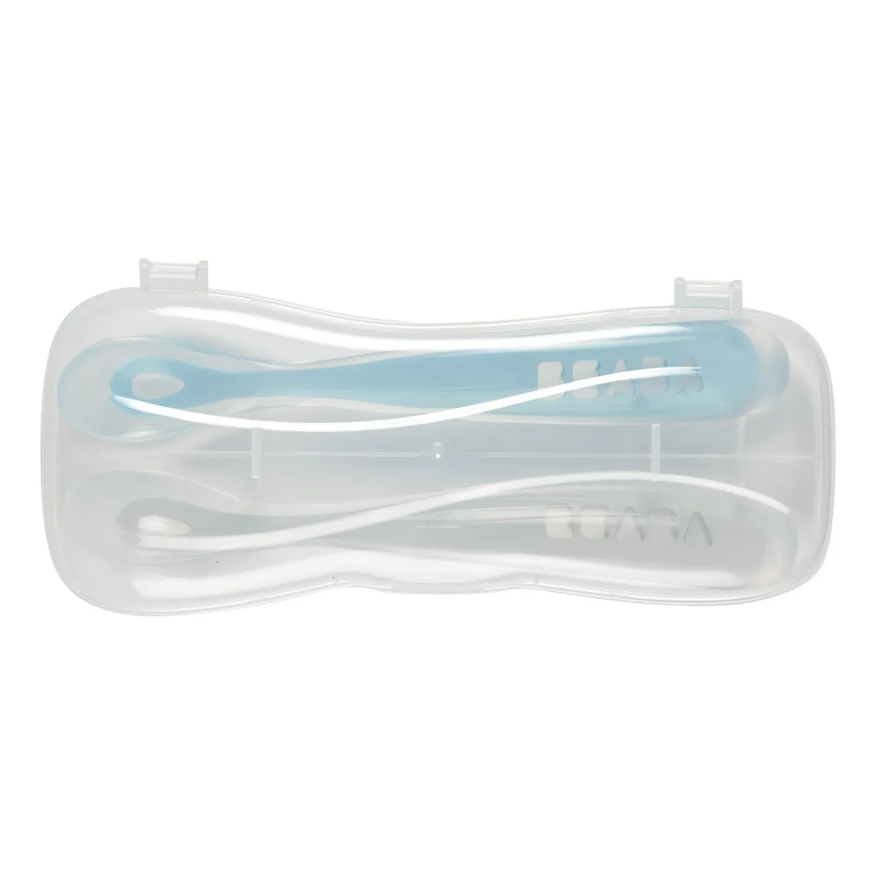 Lot 2 Cuilleres 1Er Age Silicone + Boite De Transport Grey/B