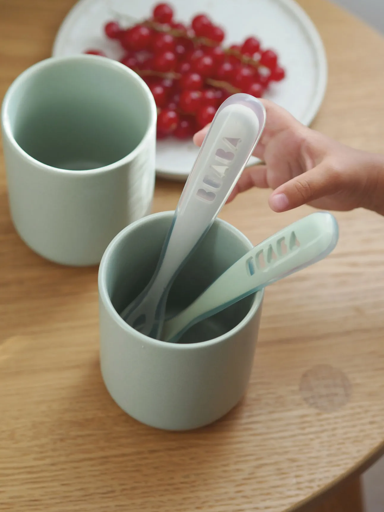 Lot De 2 Cuilleres 1Er Age Silicone Avec Boite De Transport