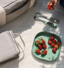 Lot De 2 Cuilleres 1Er Age Silicone Bi-Ton Mineral