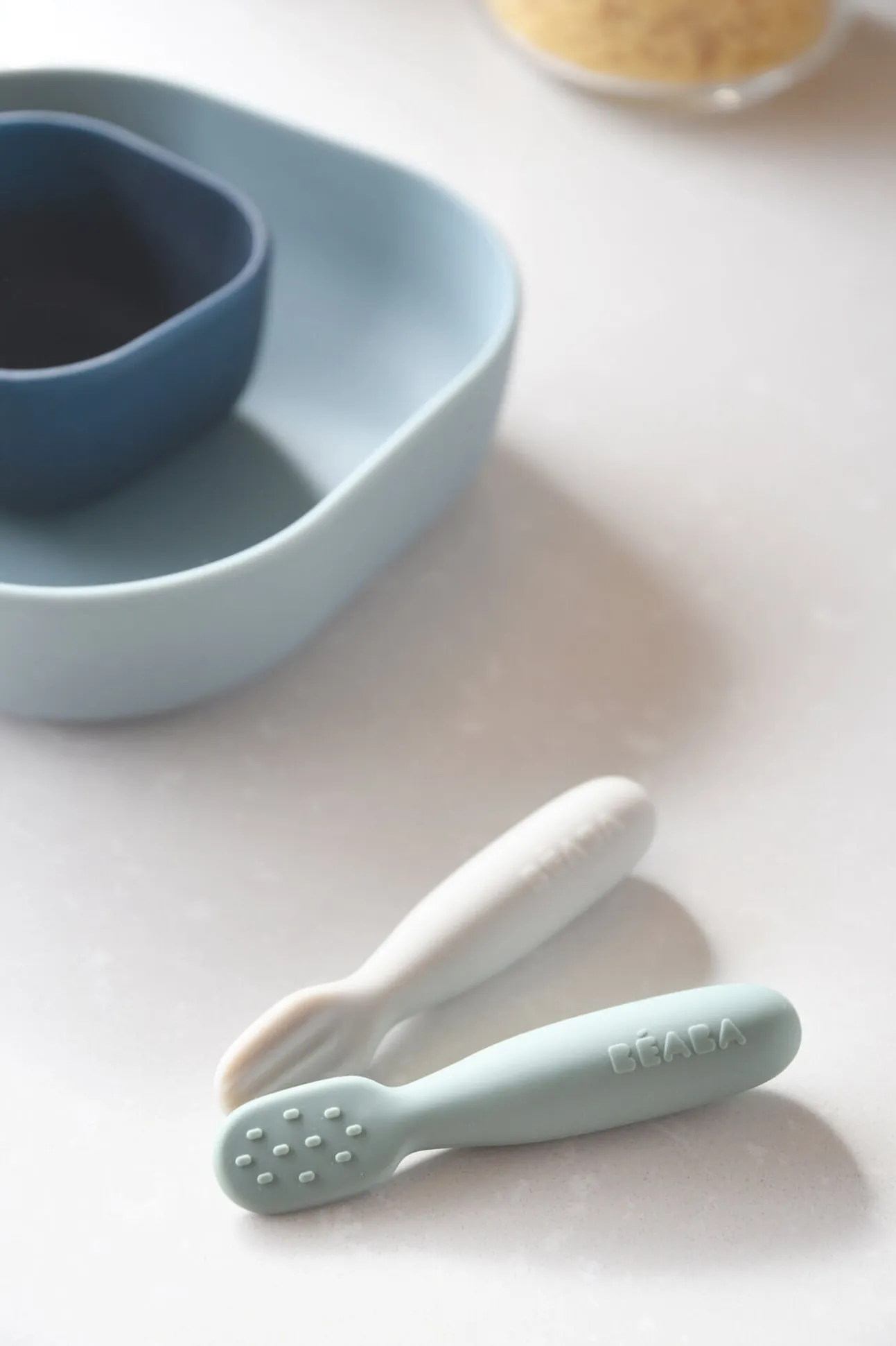 Lot De 2 Pre-Cuillere Silicone Sage Green / Velvet Grey