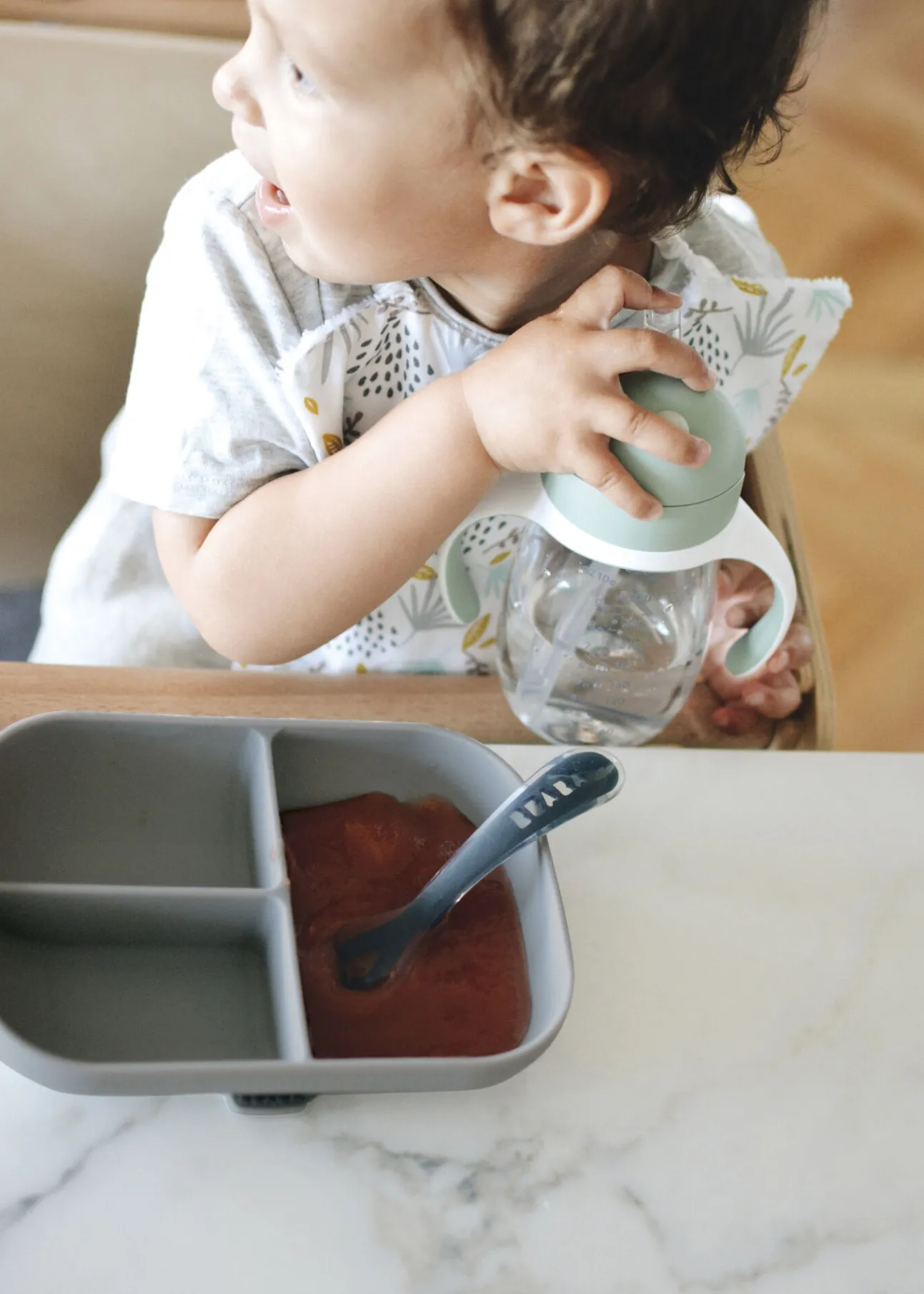 Assiette Compartimentee Silicone Mineral