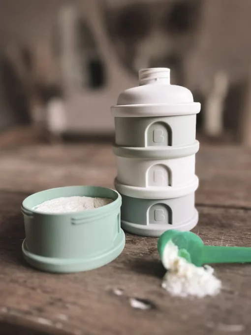 Boite Doseuse 4 Compartiments Cotton / Sage Green