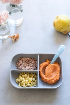 Set Repas Silicone Avec Ventouse Grey